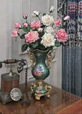 elvesmall 30CM European Resin Vase Stereoscopic Dried Fowers Arrangement Wobble Plate Living Room Entrance Ornaments Home Decorations