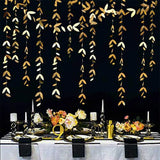 elvesmall 13 Ft Mirror Gold Paper Leaf Garlands Leaves Streamer Decorations Hanging for Gold Birthday Baby Shower Wedding Xmas Party Decor