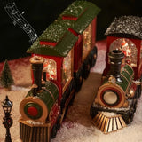 elvesmall Santa Claus Snowman Christmas Gift Crystal Sequins Christmas Eve Music Box Train Crystal Ball Ornaments Desktop Decoration