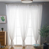 elvesmall Free Customization Sheer Tulle Curtains Shading Heat Insulation Pure Color Rod Pocket for Bedroom Living Room Voile Window