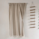 elvesmall Door Curtain Japanese Style Cotton Linen Jacquard Striped Partition Curtain for Kitchen Living Room Bedroom Decorative Curtain