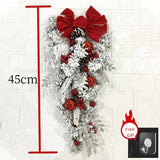 elvesmall Christmas Wreath Rattan Set Christmas Decoration 2025 Red Bow Wreath For Front Door Xmas Decor Flower Garland Outdoor Home Decor