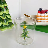 elvesmall  -  Christmas Tree Cup Heat Resistant Tumbler Cups In Bulk Glass Cup Coffee Mug Coffee Cup Tumblers Christmas Decoration Home Decor