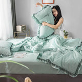 elvesmall  Cool Blanket For Summer  Air Conditioning Quilt   New Lace Edge Summer Quilt  Soft Silk Smooth Machine Washable