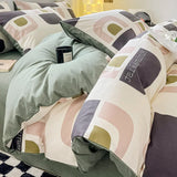 elvesmall  Simple Bed Sheets Set Four Seasons Universal Men's Bed Four Sets Pure Cotton Three Comforter Sets Bed Cover Full Set
