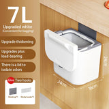 elvesmall  Wall Mounted Cabinet Trash Can with Lid Basket Storage Bucket Household Organization Rack Modern Home Bathroom Kitchen Trash Can
