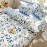 elvesmall Four-Season Universal Flower Style Cotton Bedding Set: 1 Duvet Cover 2 Pillowcases (No Sheets), Suitable for Singles or Couples