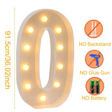 elvesmall 91.5cm LED Marquee Light Up Number Lights White Marquee Number Lights Sign for Wedding Decor Birthday Anniversary Party Supplies