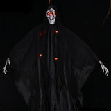 elvesmall 2M Black Skull witch hanging Ghost halloween decoration Halloween Electric Toy Led Light Halloween Party Supplies