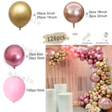 elvesmall Metal Rose Pink Balloon Garland Arch Kit Boho Sand White Wedding Birthday Party Balloons Gender Reveal Baby Shower Decorations