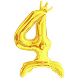 elvesmall  32 Inch Crystal Gradient Number Stand Foil Balloons with Crown Figures Globos 0-9 Birthday Party Decorations Wedding Baby Shower
