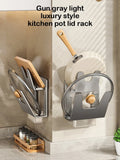 elvesmall  ORIO Pot Lid Rack Pan Cover Holder Cutting Board Pot Shelf Kitchen Storage Rack Wall Mounted Kitchen Accessories Organizer