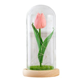 elvesmall  Artificial Flower Sunflower Tulip Glass Dome for Mother's Day Valentine's Day Gift Home Decorations LED Night Lamp Bedroom Decor