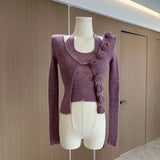 srczz  -   Sweet Hot Girl Pure Sexy Suit Women's Autumn and Winter Knitted Cardigan Short Slim-fit Halter Vest Two-piece Set Female Clothes