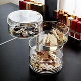 elvesmall Classic Transparent Multi-Layer Rotating Desktop Storage Jewelry Boxes Dustproof Storage Box Rack Wholesale Boxes