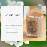 elvesmall 6.35OZ Luxury Decoration Candle Scented Candle In Glass Jar Unique Stripe Large Aromatic Candle for Wedding Roman Decoration