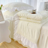 elvesmall Korean Seersucker Summer Thin Quilt Air Condition Comforter Bed Cover Skin Friendly Blanket Single Double Single Quilt Bedding