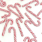 elvesmall 5/10/20pcs Cute Polymer Clay Fake Peppermint Candy Canes Miniature, Cabochon, Kawaii Christmas Decorations Ornaments