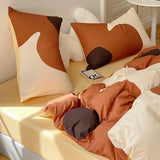 elvesmall -  Simple Flower 100% Slub Cotton Bedding Set King High-end Comfortable Air-Permeable Duvet Cover Set Cotton Comforter Bedding Sets