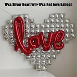 elvesmall Heart Shaped Background Wall Foil Balloon Love Letter Balloons for Wedding Party Happy Valentines Day Home Decoration Supplies