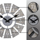elvesmall Gray Numeral Windmill Wall Clock 24 X 2 X 24 in Analog Decoration for Bedroom Farmhouse Large Living Room Wall Clock Decor Home
