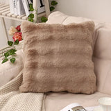 elvesmall Flush Pillow Covers Solid Color Living Room Decoration Cushion Cover Fur Sofa Pillowcase Moden Home Decor