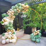 elvesmall  40PCS Sage Green Gold White Latex Confetti Balloons Baby Shower Birthday Wedding Party Decorations Globos