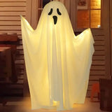 elvesmall 85CM /165CM Outdoor Halloween LED Decoration for Front Porch Patio Spooky Easy to Assemble Halloween Ghosts