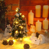 elvesmall 40CM LED Christmas Tree Nightlight LED Light Pine Needle Tree Mini Xmas Tree Christmas Decoration Desktop Ornament New Year Gift