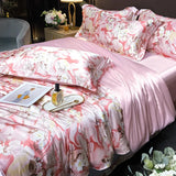 elvesmall Fashion Duvet Cover Set Luxury Bedding Sets Soft Comforter Quilt Cover Fitted Bed Sheet Pillowcase Queen King Size Bed Linen