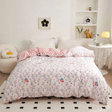 elvesmall Yellow Floral 100% Cotton Duvet Cover Rose Pattern Comforter Covers Elegant Flowers Botanical Bedding All Season for Women Girls