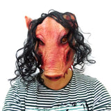 elvesmall  Funny Halloween Scary Pig Head Mask Cosplay Party Horrible Animal Masks Horror Adult Costume Fancy Dress Accessories