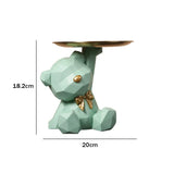 elvesmall  Bulldog Cool Sculpture Dog Ornament Butler Storage Box with Tray Nordic Table Decoration Resin Animal Sculpture Coin Piggy Bank