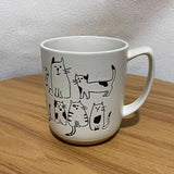 elvesmall  450ML Creative Hand-painted Ceramic Mug Vintage Cartoon Animal Kitten Milk Coffee Cup Kawaii Cat Nordic Kitchen Coffee Mugs Gift