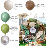 elvesmall Macaron Sage Green Gold Balloon Garland Arch Kit Kids Birthday Wedding Party Orange Latex Baby Shower Decoration Balloons