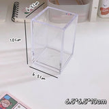 elvesmall Acrylic Three Grid Pen Holder Transparent Storage Rack Large Capacity Pencil Rack Square Makeup Shelf Desktop Organizer