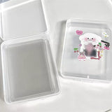elvesmall INS Transparent Kpop Photocard Holder Storage Box Flip Storage Box Classification Small Card Organizer Storage Case Stationery