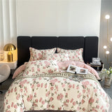 elvesmall New Winter Thickened Milk Velvet Four Piece Set Luxury Fashion Coral Velvet Quilt Cover Soft Bedding Set 220x240cm Home Textiles