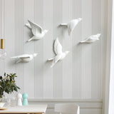 elvesmall 5pcs 3D Pigeon Wall Hanging Wall Paste Creative Porch Sofa Background Wall Living Room Home Crafts Decoration