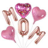 elvesmall 6Pcs Mom Mother's Day Set Festival Balloon Air Globo Home Mother's Day Party Decorations Kid Show Love Gift Baby Shower Supplies