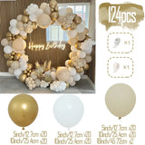 elvesmall White Gold Balloon Garland Kit Birthday Baby Shower Balloons Arch Kit Latex Ballon Chain Wedding Party Decoration