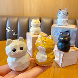 elvesmall Resin Cat Figurines Home Desktop Decoration Ragdoll Ocelot Orange Cat Standing Pendant Living Room Children Bedroom Decor