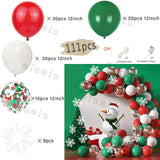 elvesmall Christmas Balloon Arch Set Candy Cane Aluminum Film Red Green White Father Christmas New Year Balloons Party Decoration Gifts