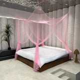 elvesmall  Palace Summer Mosquito Net Four Corner Open Queen Bed Mosquito Net Foldable Anti-mosquito Net Portable Outdoor Camping Tent