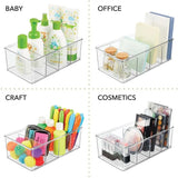 elvesmall 4 Grids Refrigerator Organizer Bins Soda Can Beverage Transparent Fridge Kitchen Container Cabinets Holder Fresh Storage Box