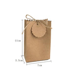 elvesmall 25/50Pcs Retro Kraft Paper DIY Gift Bag Jewelry Cookie Wedding Favor Candy Box Food Packaging Bag With Rope Birthday Party Decor