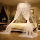elvesmall Large Space Dome Hanging Mosquito Net Free Install Double Bed Mosquito Net Foldable Princess Style Lace Gauze Bed Curtain