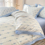elvesmall Kawaii Princess Pure Cotton Bedding Set Full Size Lovely Ruffles Single Doubel Duvet Cover Set Girls Woman Cozy Bedding Sets