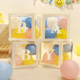 elvesmall Transparent Balloon Letter Box Baby Shower Decoration Birthday Wedding Custom Name Balloon Box 1st Birthday Party Decorations