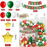 elvesmall Christmas Balloon Garland Arch Kit Red Green Lolipop Cone Star Foil Balloons New Year Christmas Party Decoration Supplies Gifts